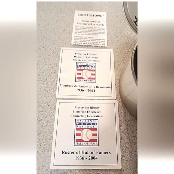 National Baseball Hall Of Fame Cooperstown Analog Pocket Watch Battery Operated - Picture 4 of 8